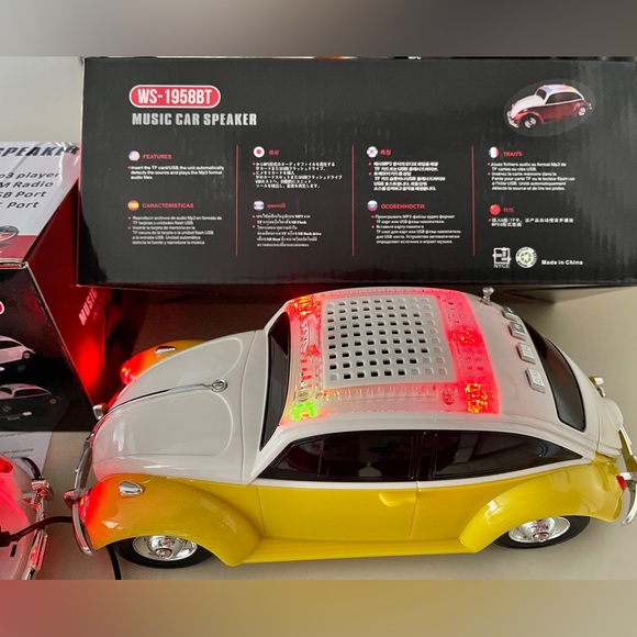 XSound Wireless Speaker MP3/ FM Radio NIB LED light-up ChooseWhite OR Yellow Car - Picture 5 of 12